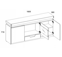 Тумба под ТВ Torino 1V2D1S