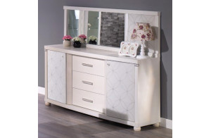 Прямоугольное настенное зеркало в гостиную Мира MIRA-10 белое