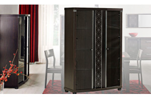 Двухстворчатый шкаф витрина в гостиную Мира MIRA-01 венге