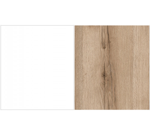 Шкаф комбинированный 400 Вега Скандинавия (глянец, белый + дуб каньон)