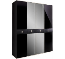 Четырехстворчатый шкаф для одежды с зеркалом Rimini Solo РМШ1/4 (s) (черный) Четырехстворчатый шкаф для одежды с зеркалом Rimini Solo РМШ1/4 (s) (черный)