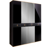 Четырехстворчатый шкаф для одежды с зеркалом Rimini Solo РМШ1/4 (s) (черный) Четырехстворчатый шкаф для одежды с зеркалом Rimini Solo РМШ1/4 (s) (черный)