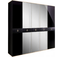 Пятистворчатый шкаф для одежды с зеркалом Rimini Solo РМШ1/5 (s) (черный) Пятистворчатый шкаф для одежды с зеркалом Rimini Solo РМШ1/5 (s) (черный)
