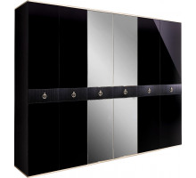 Шестистворчатый шкаф для одежды с зеркалом Rimini Solo РМШ1/6 (s) (черный) Шестистворчатый шкаф для одежды с зеркалом Rimini Solo РМШ1/6 (s) (черный)