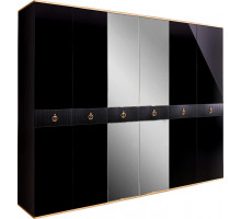 Шестистворчатый шкаф для одежды с зеркалом Rimini Solo РМШ1/6 (s) (черный) Шестистворчатый шкаф для одежды с зеркалом Rimini Solo РМШ1/6 (s) (черный)