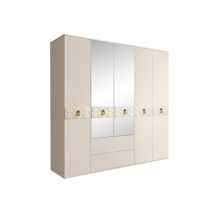 Пятистворчатый шкаф для одежды с ящиками и зеркалами Богемия Фарфале (Bogemia Farfalle) БМШ1/51 (Fа)